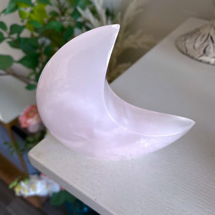 Large Pink Calcite Standing Moon 