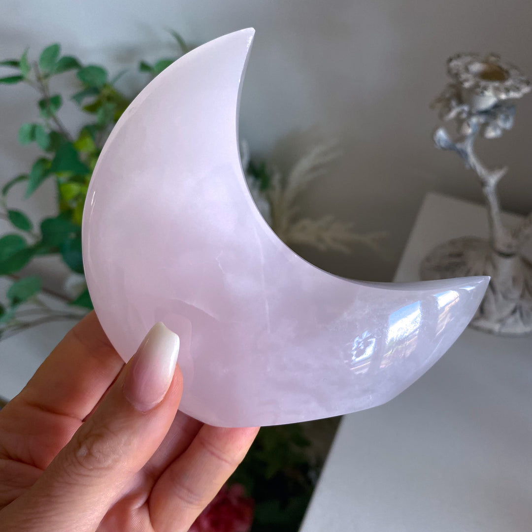 Large Pink Calcite Standing Moon 