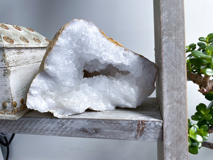 4.5LB GIANT White Calcite Geode - Aura Cleanse - Angel Communication - Cleansing - Bedroom Decor - Protection - Fresh Start