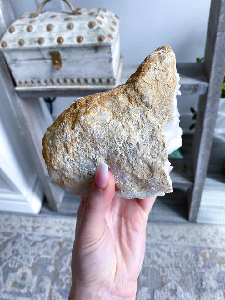 4.5LB GIANT White Calcite Geode - Aura Cleanse - Angel Communication - Cleansing - Bedroom Decor - Protection - Fresh Start