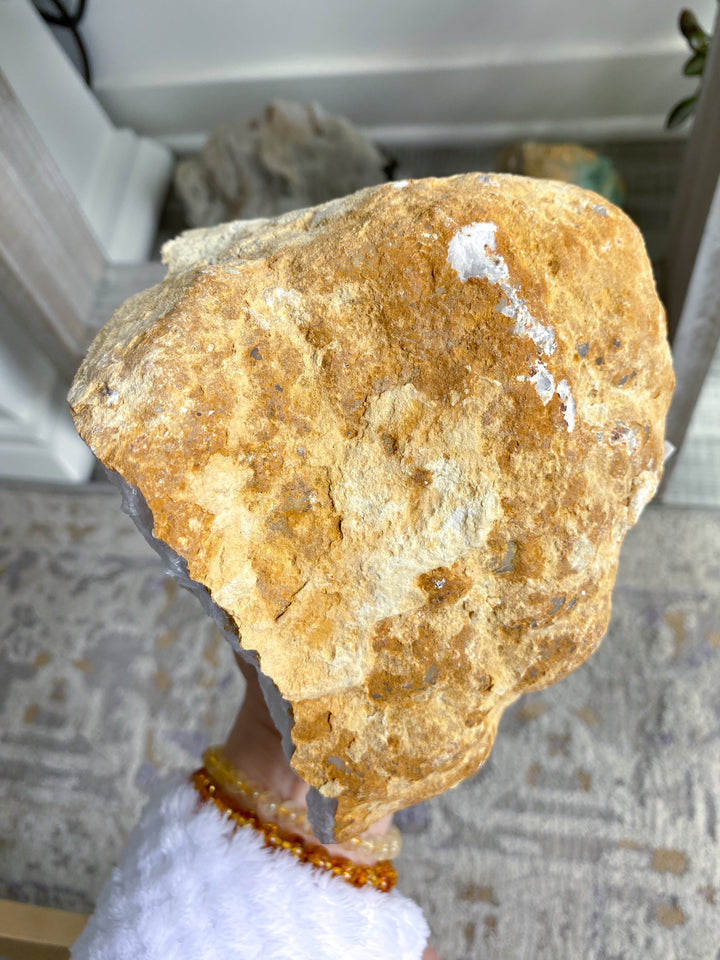 4.5LB GIANT White Calcite Geode - Aura Cleanse - Angel Communication - Cleansing - Bedroom Decor - Protection - Fresh Start