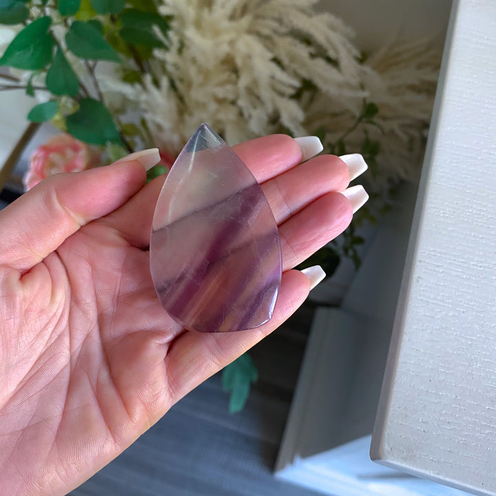 Small Pastel Green and Purple Rainbow Fluorite Flame 