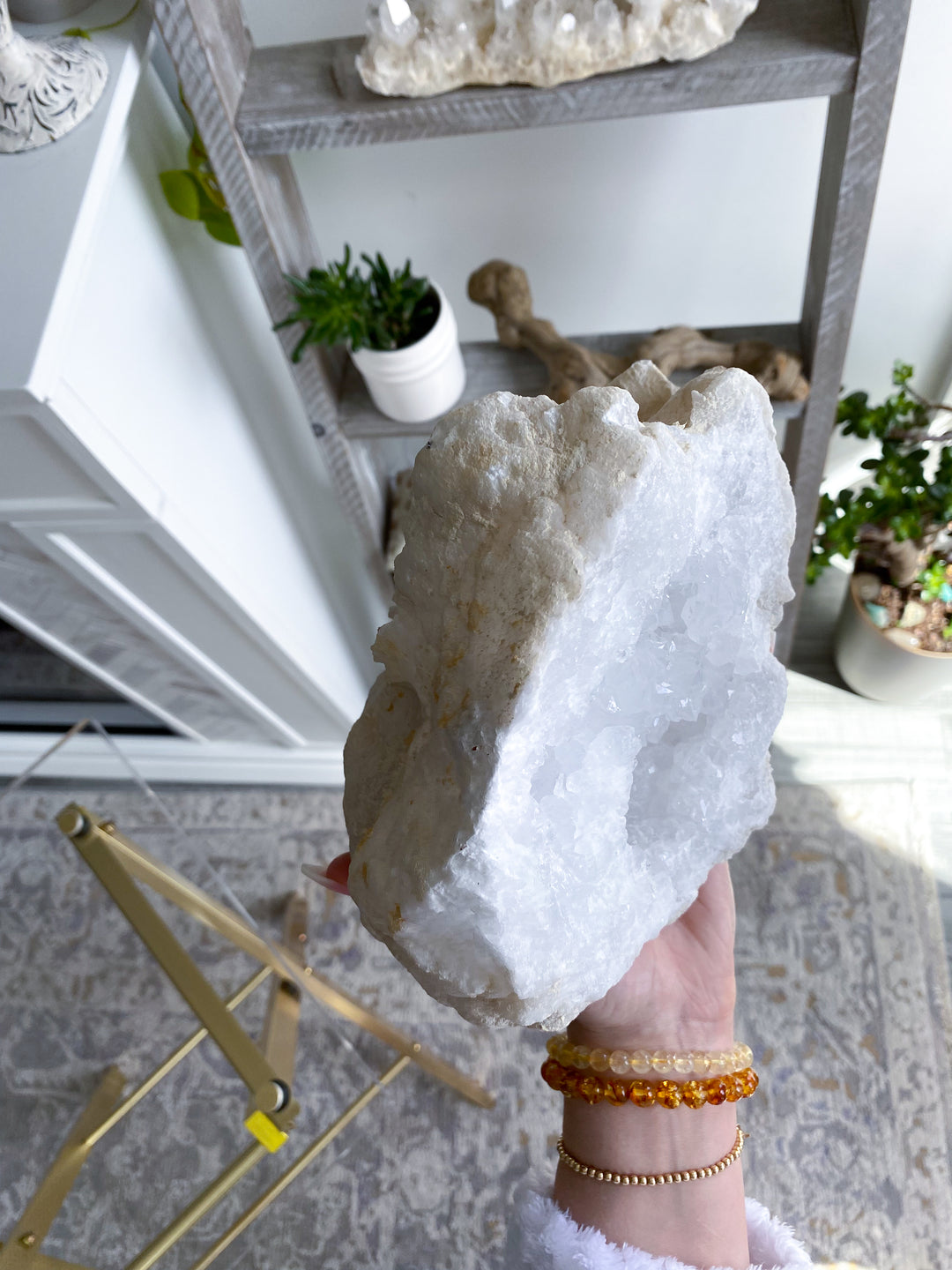 7LB Giant White Calcite Geode - Aura Cleanse