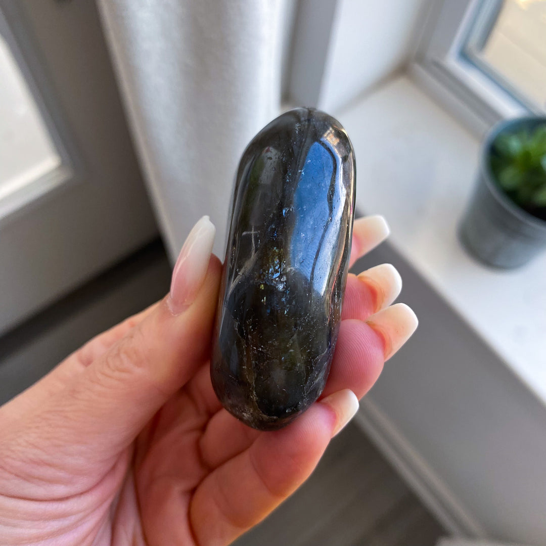 Flashy Blue Labradorite Palm Stone 
