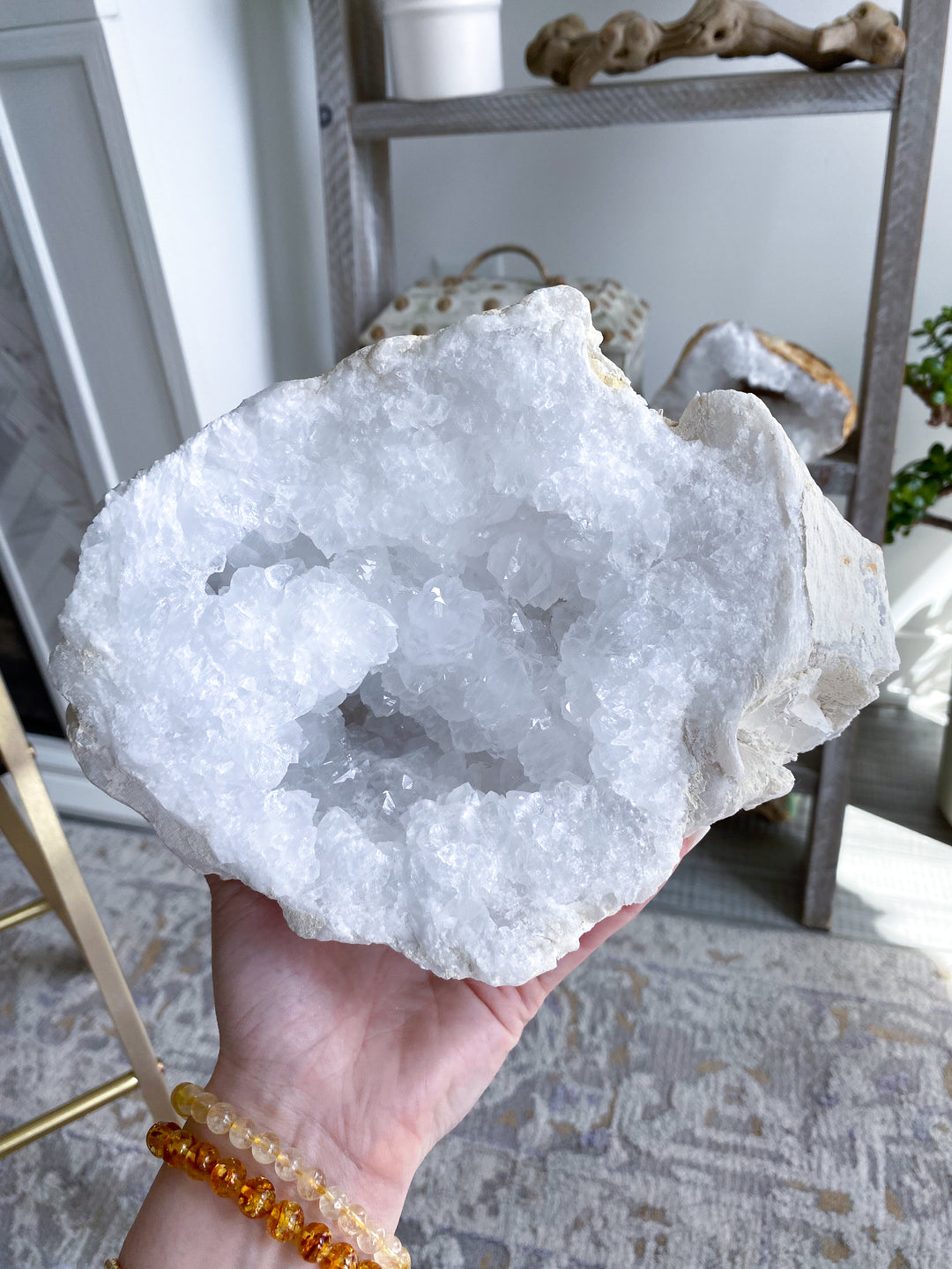 7LB Giant White Calcite Geode - Aura Cleanse