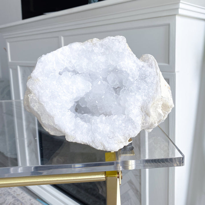7LB Giant White Calcite Geode - Aura Cleanse