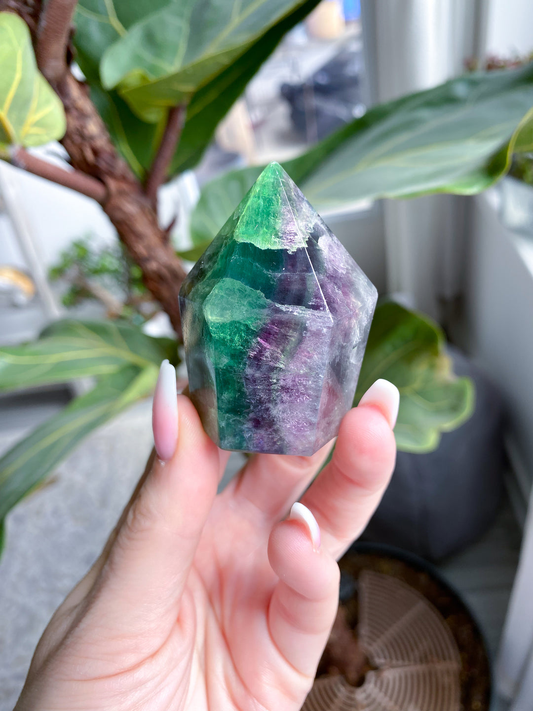 Rainbow Fluorite Polished Point 2" - Get EXACT Stone