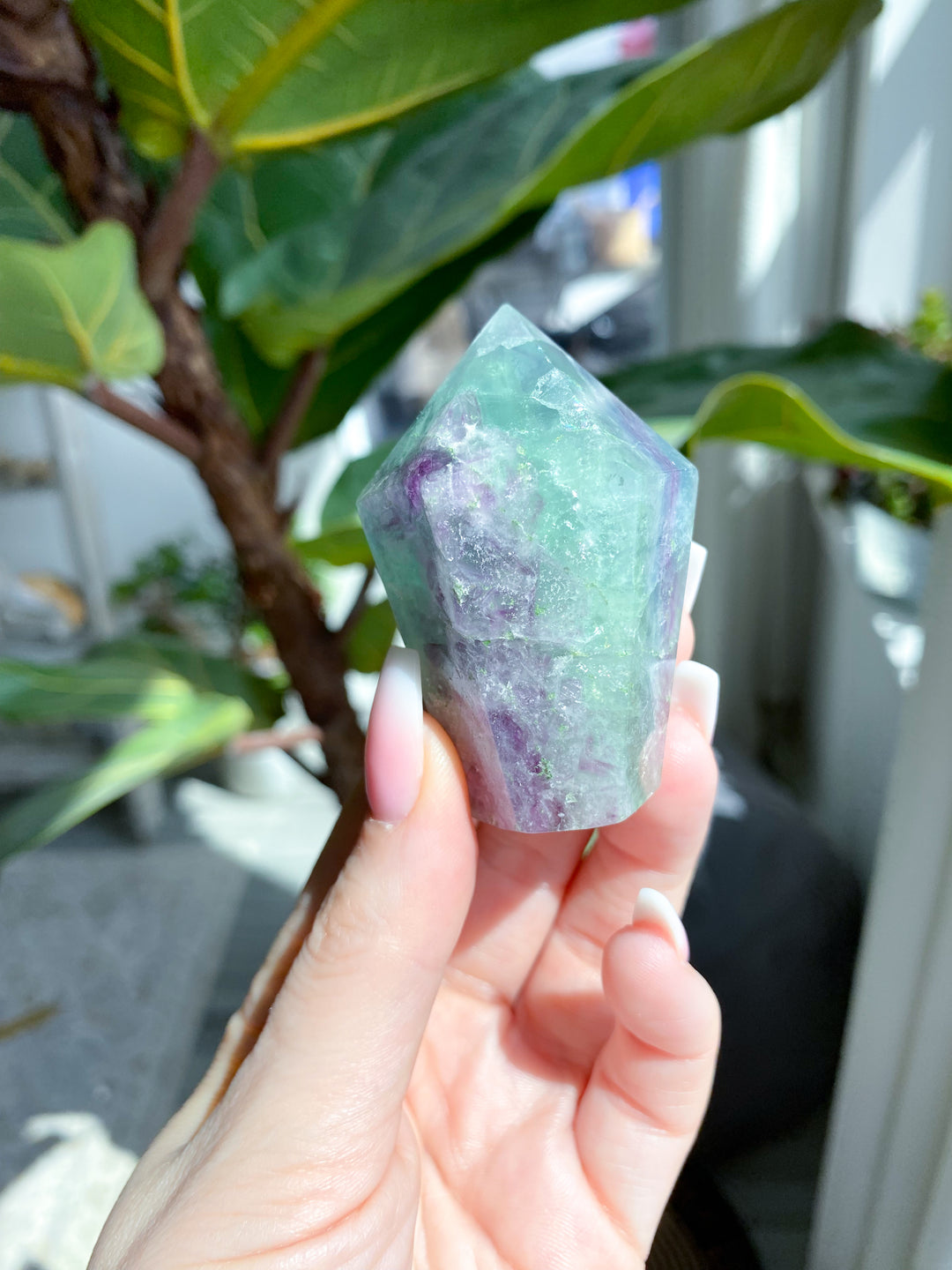 Small Polished Rainbow Fluorite Point - Get EXACT Stone