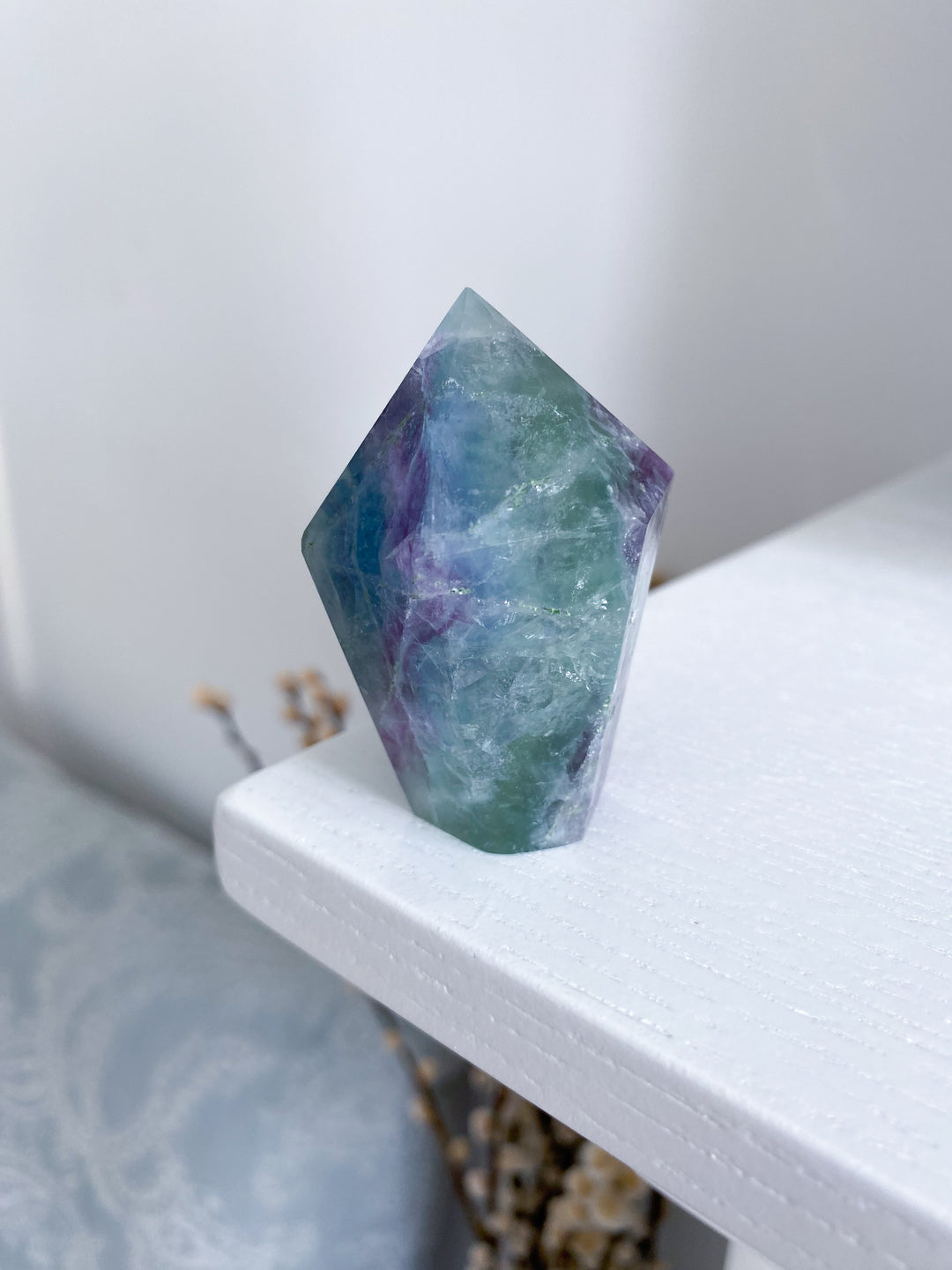 Small Polished Rainbow Fluorite Point - Get EXACT Stone