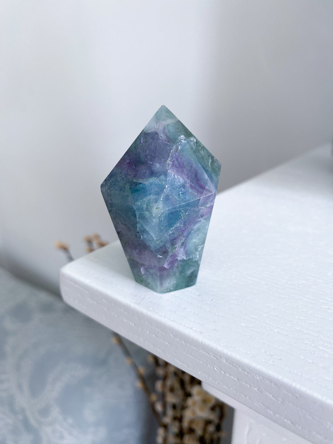 Small Polished Rainbow Fluorite Point - Get EXACT Stone