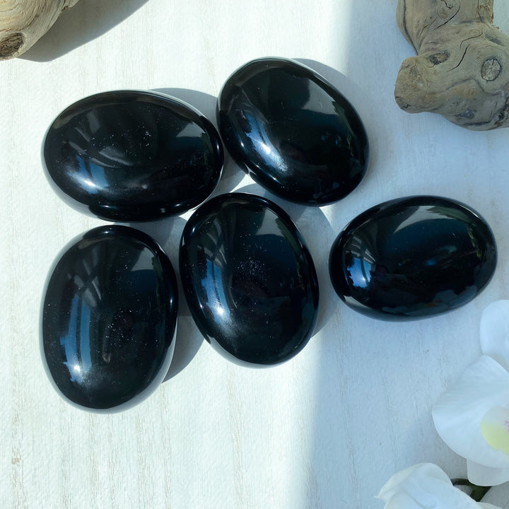 Black Obsidian Palm Stone