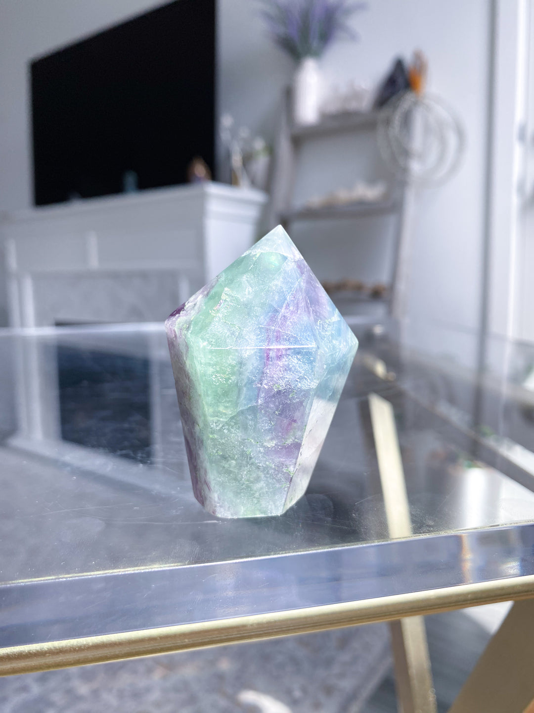 Small Polished Rainbow Fluorite Point - Get EXACT Stone