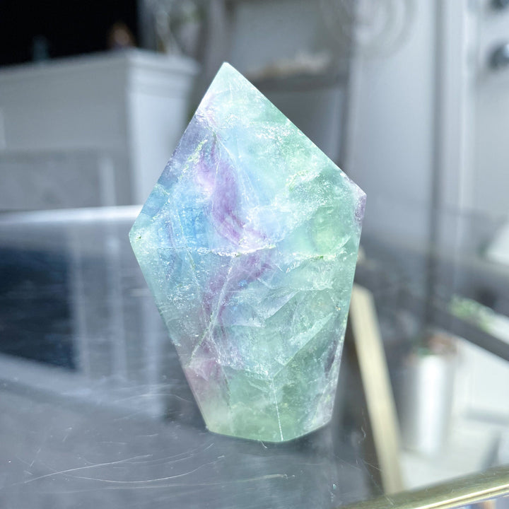 Small Polished Rainbow Fluorite Point - Get EXACT Stone