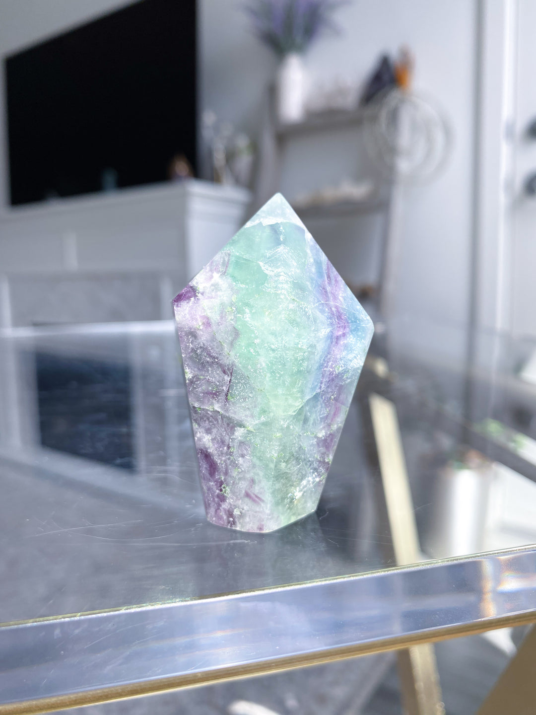 Small Polished Rainbow Fluorite Point - Get EXACT Stone