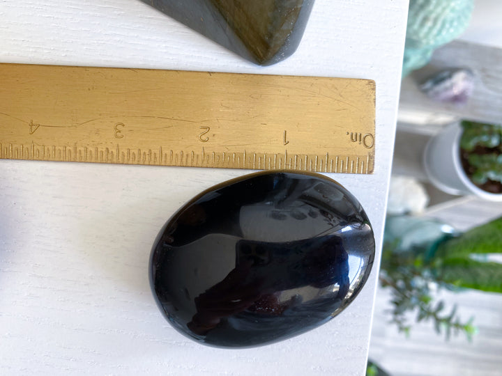Black Obsidian Palm Stone