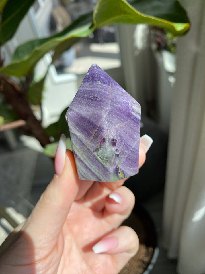 Agate & Fluorite Polished Point - Imperfect - Get this EXACT Stone - Protection - Aura Cleanse - Communication - Visions