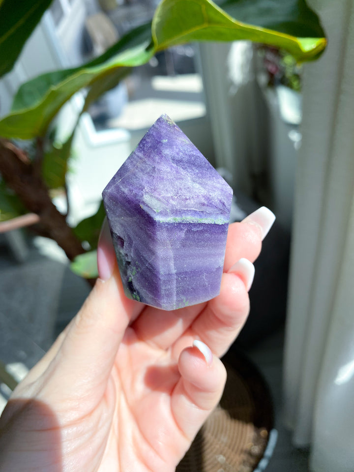 Agate & Fluorite Polished Point - Imperfect - Get this EXACT Stone - Protection - Aura Cleanse - Communication - Visions