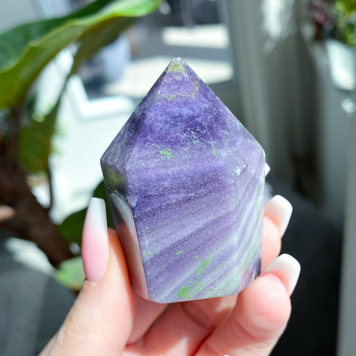 Agate & Fluorite Polished Point - Imperfect - Get this EXACT Stone - Protection - Aura Cleanse - Communication - Visions