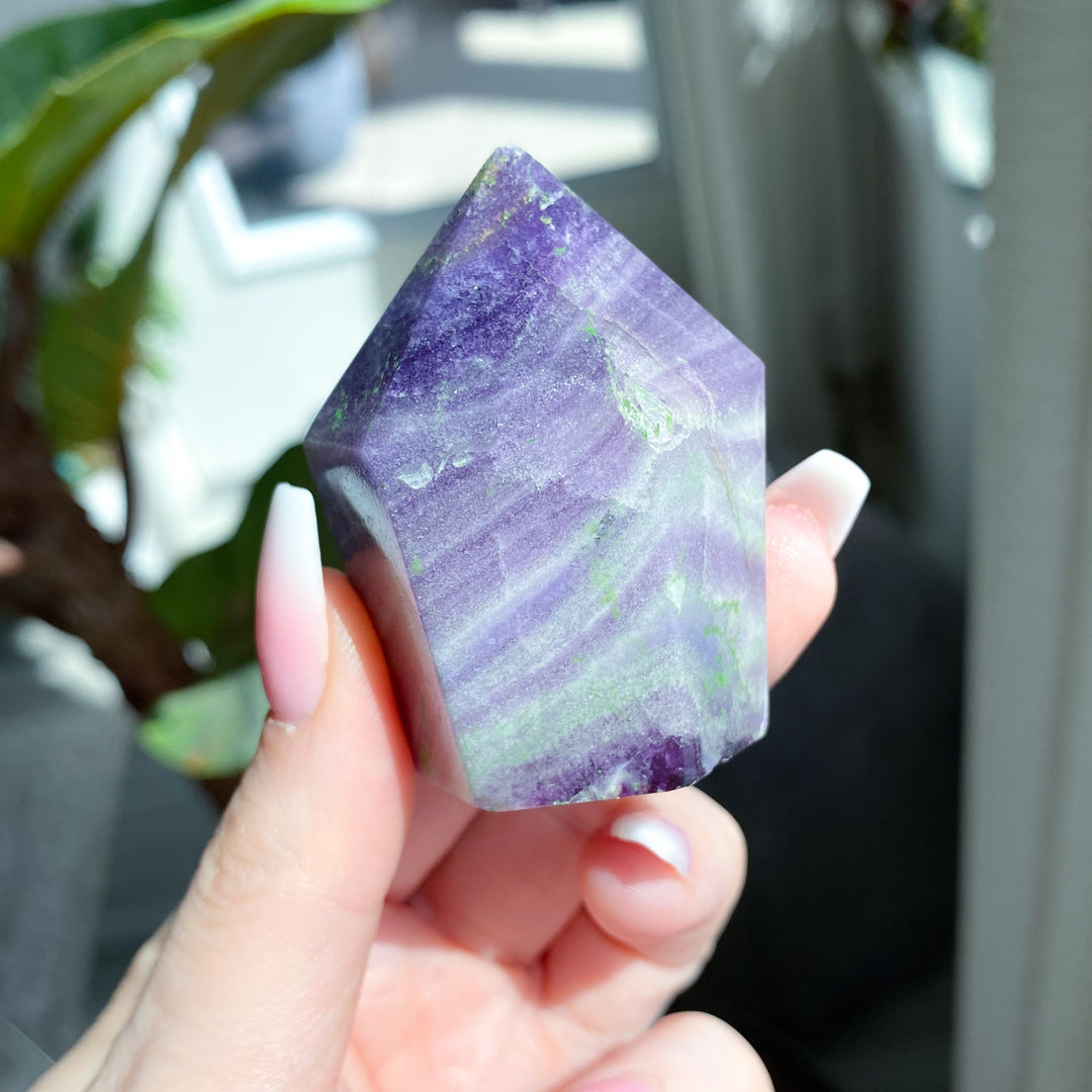 Agate & Fluorite Polished Point - Imperfect - Get this EXACT Stone - Protection - Aura Cleanse - Communication - Visions