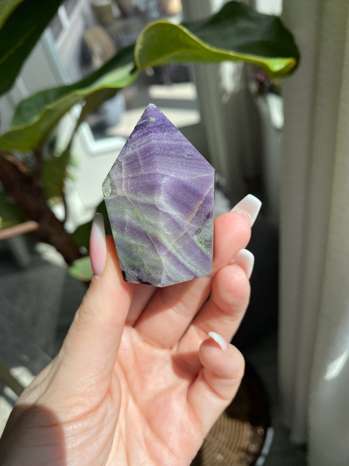 Agate & Fluorite Polished Point - Imperfect - Get this EXACT Stone - Protection - Aura Cleanse - Communication - Visions