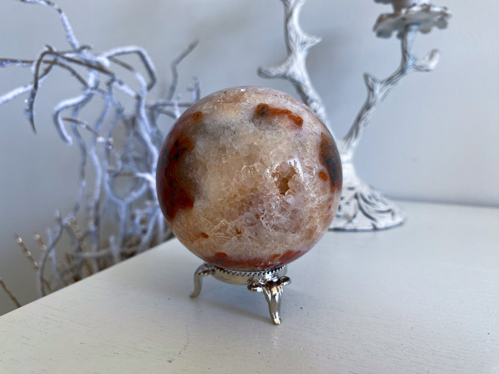 Carnelian & Moss Agate Sphere #1