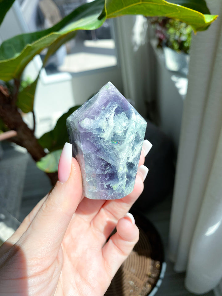 Crackle Rainbow Fluorite Point - Get EXACT Stone