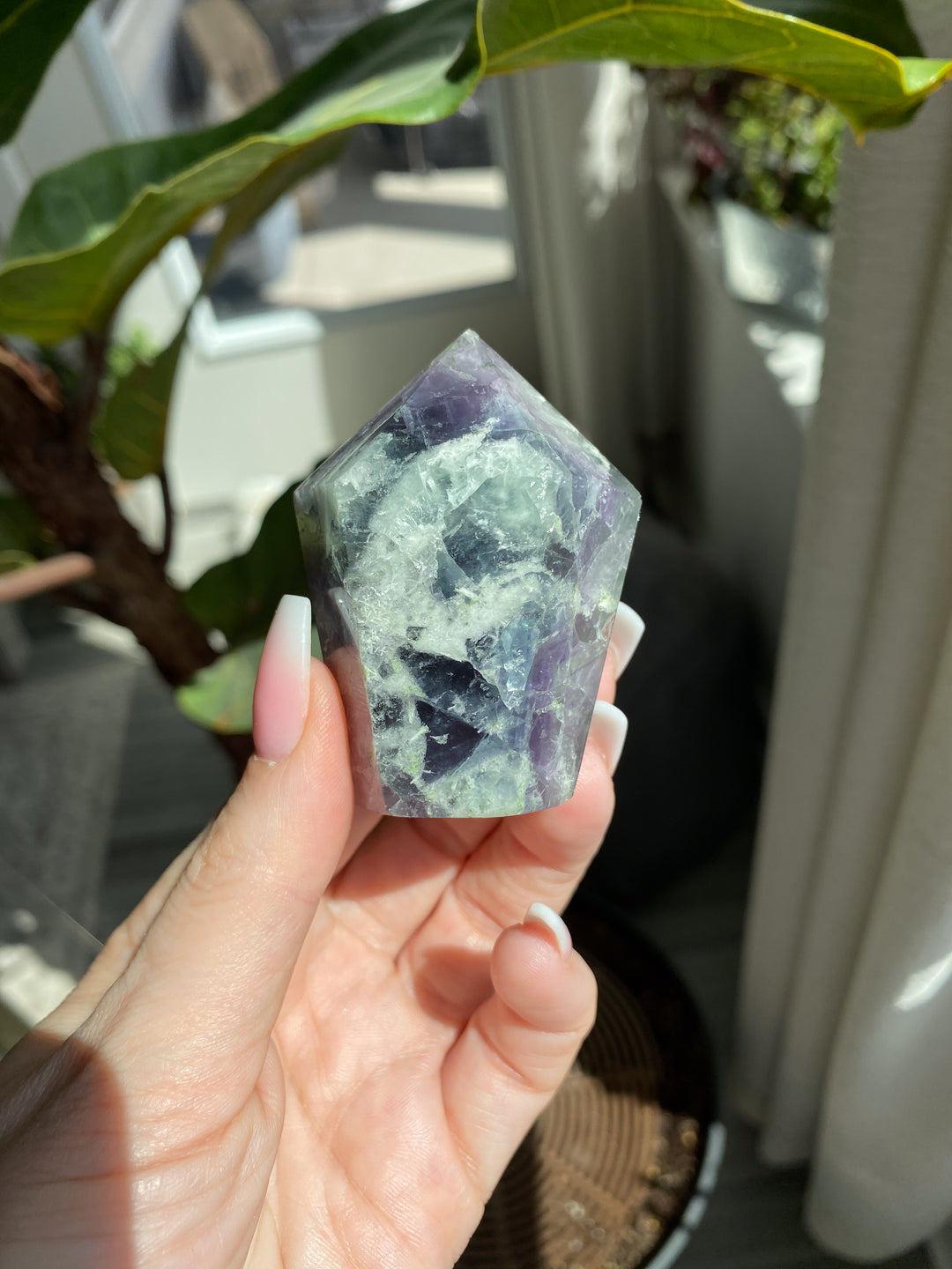 Crackle Rainbow Fluorite Point - Get EXACT Stone