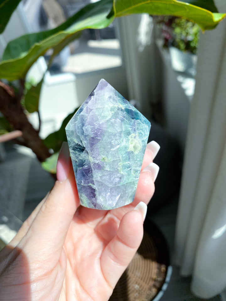 Crackle Rainbow Fluorite Point - Get EXACT Stone