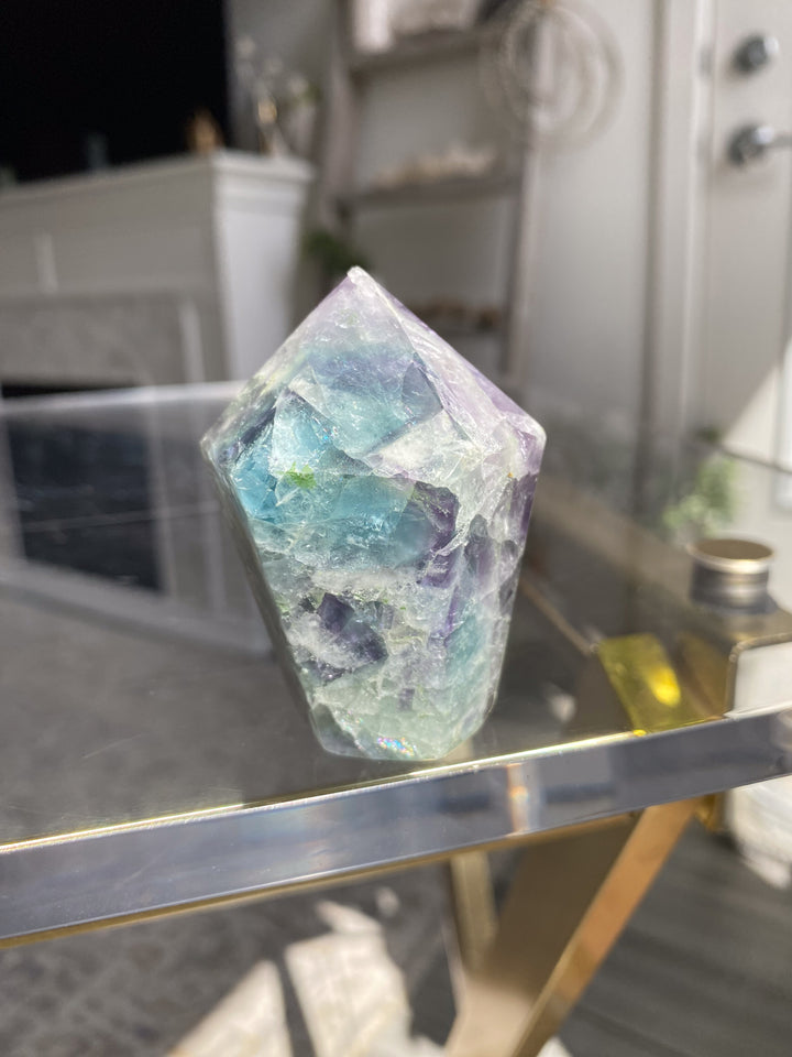 Crackle Rainbow Fluorite Point - Get EXACT Stone