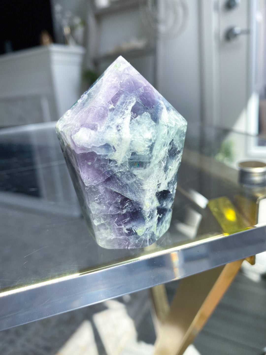 Crackle Rainbow Fluorite Point - Get EXACT Stone