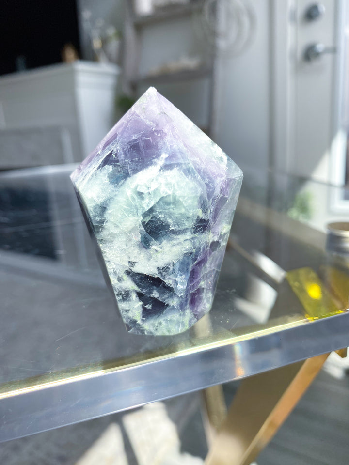 Crackle Rainbow Fluorite Point - Get EXACT Stone