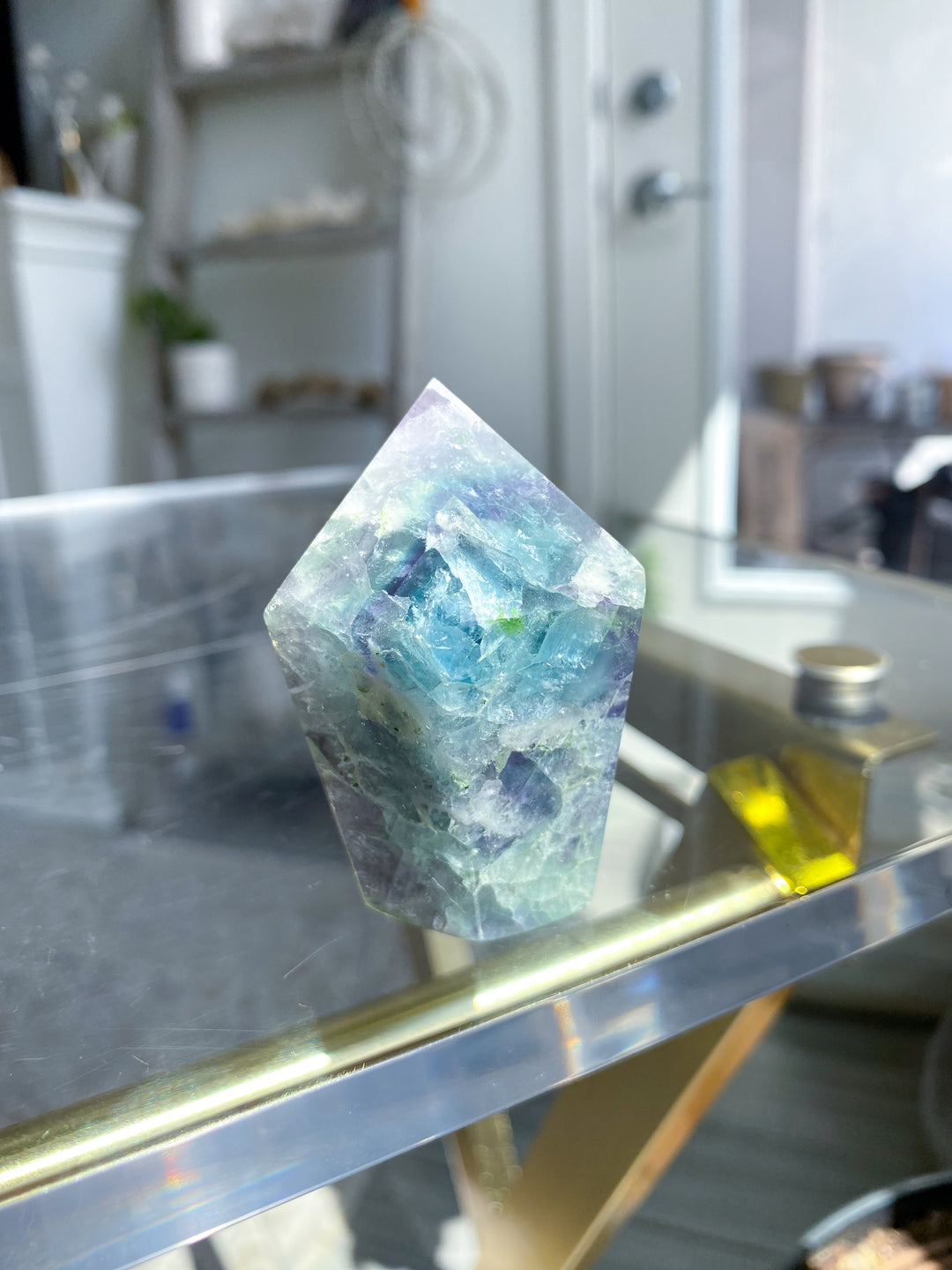 Crackle Rainbow Fluorite Point - Get EXACT Stone