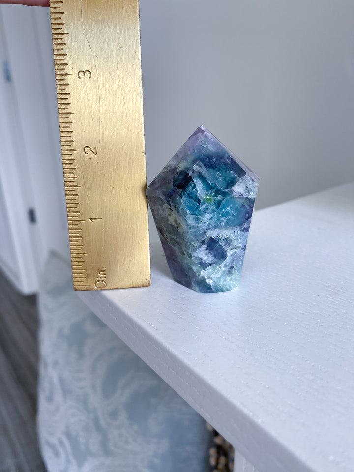 Crackle Rainbow Fluorite Point - Get EXACT Stone