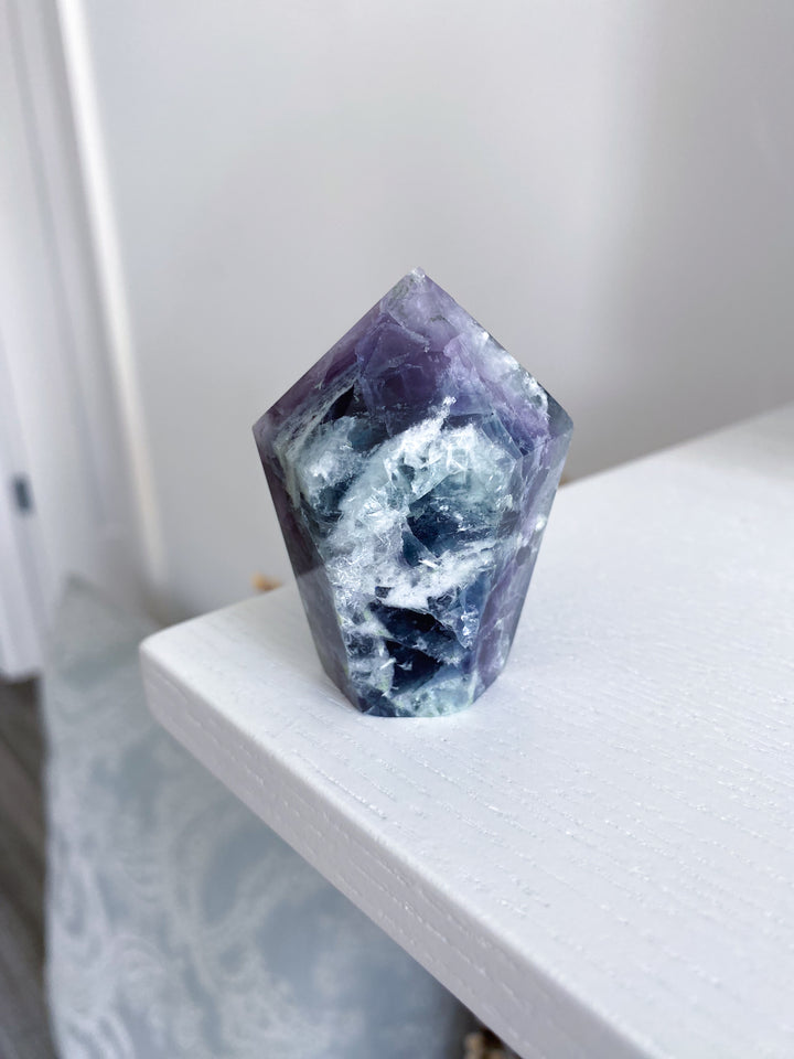 Crackle Rainbow Fluorite Point - Get EXACT Stone