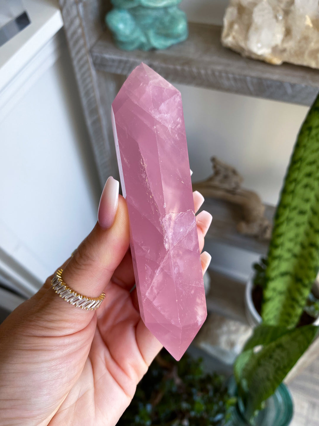 Large Double Terminated Rose Quartz Wand - Imperfect
