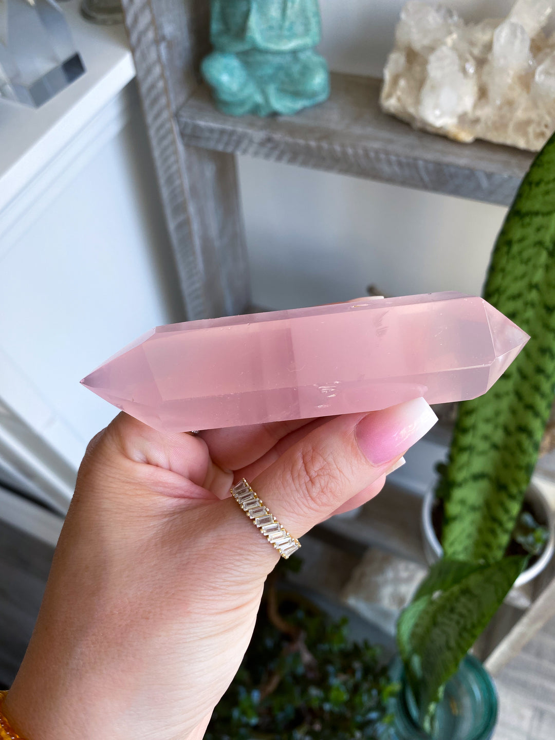 Large Double Terminated Rose Quartz Wand - Imperfect