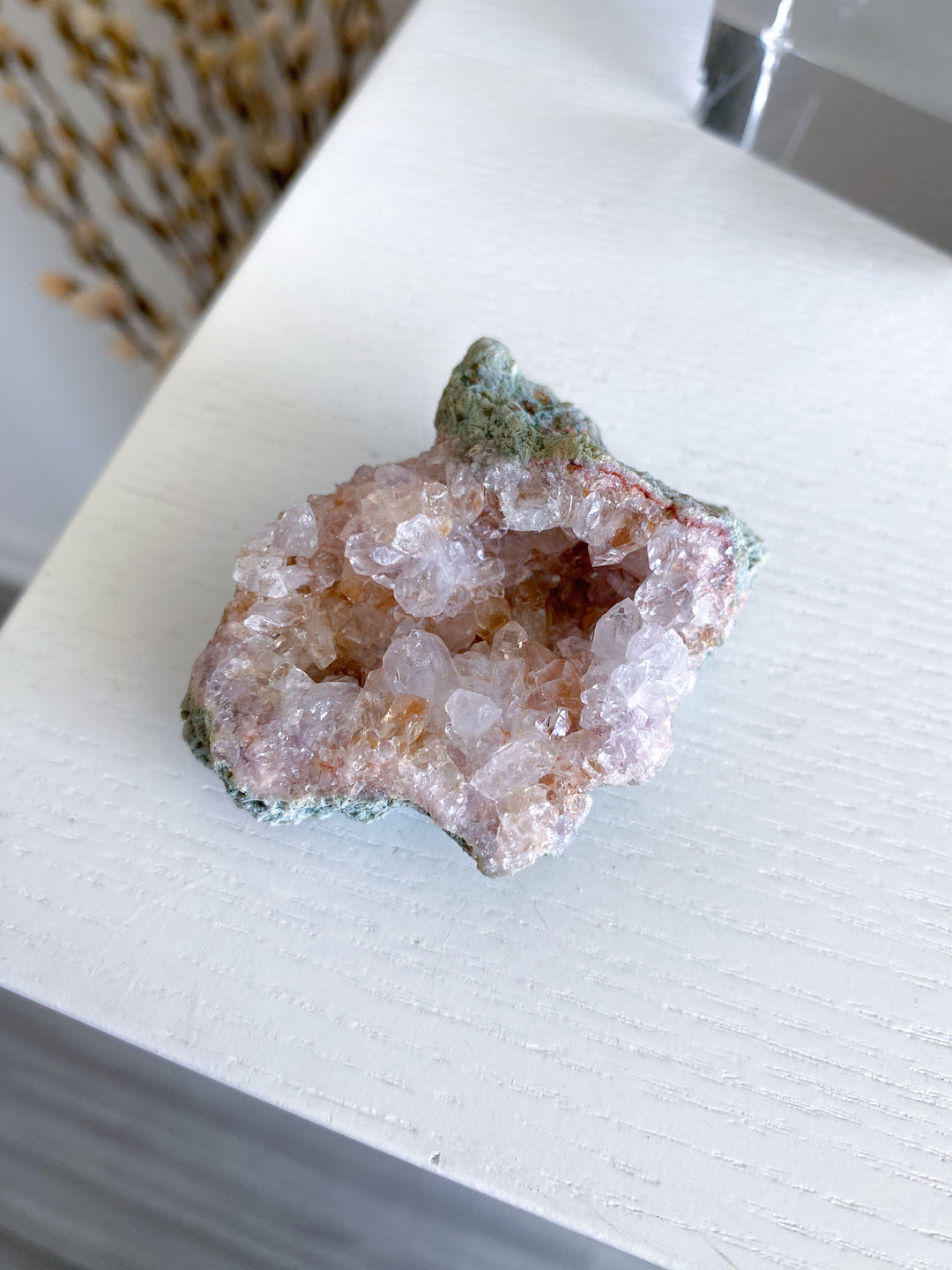 Pink Amethyst & Clear Quartz Cluster - EPIC Sparkle