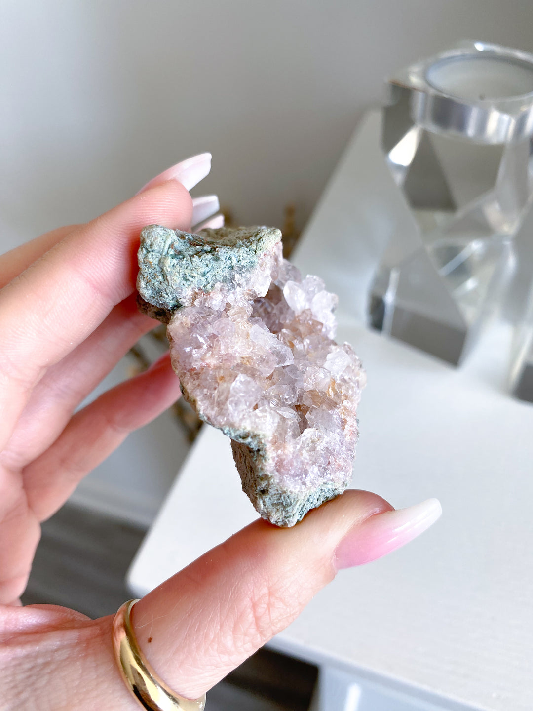 Pink Amethyst & Clear Quartz Cluster - EPIC Sparkle