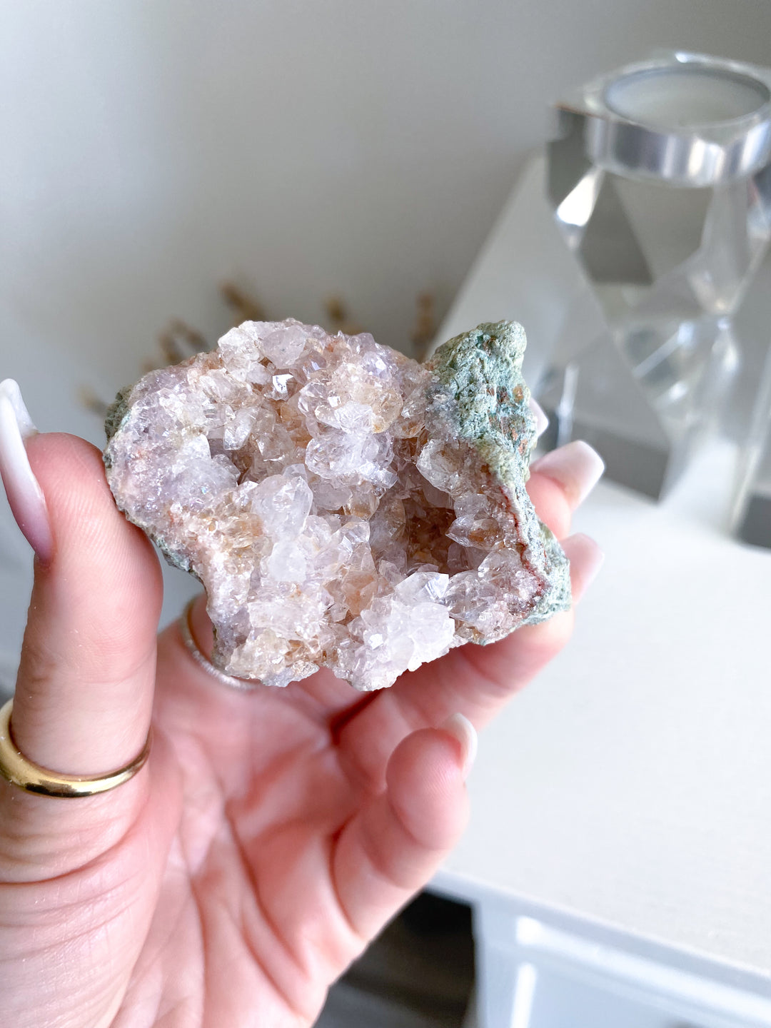 Pink Amethyst & Clear Quartz Cluster - EPIC Sparkle
