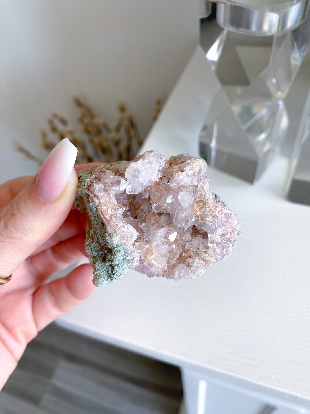 Pink Amethyst & Clear Quartz Cluster - EPIC Sparkle