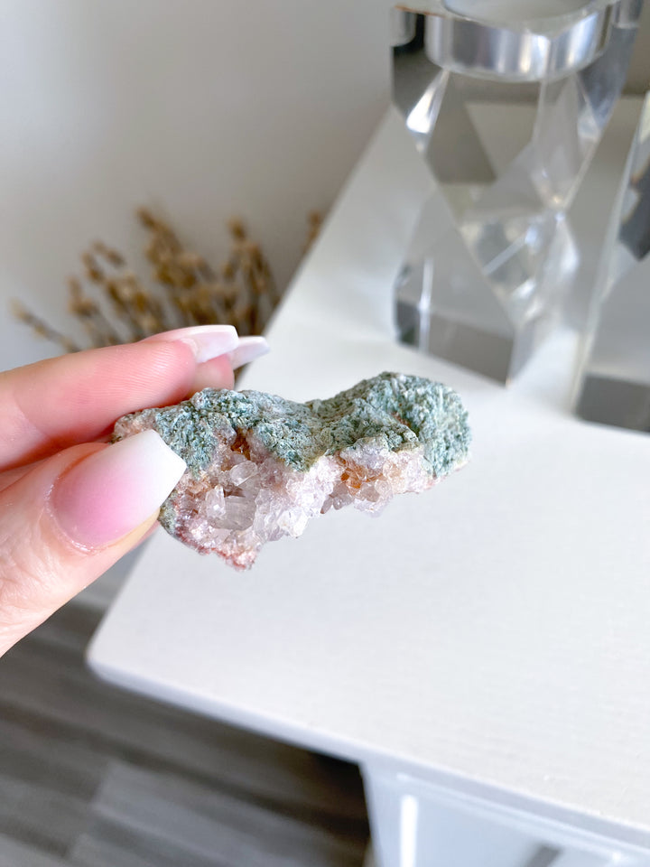 Pink Amethyst & Clear Quartz Cluster - EPIC Sparkle