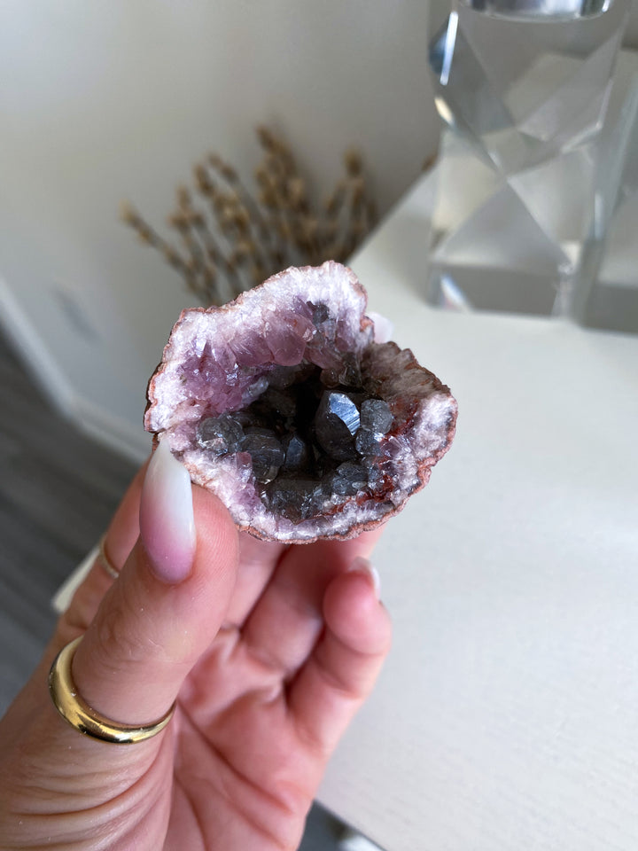 Pink Amethyst Geode w/ Iron #9