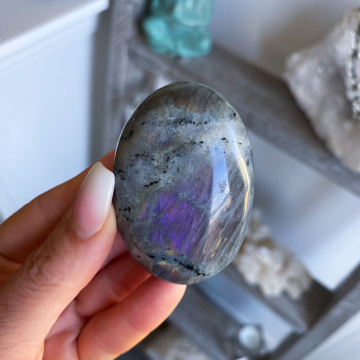 Flashy Sunset Labradorite Palm Stone 