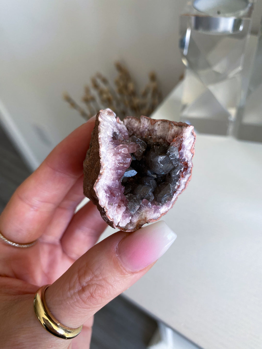 Pink Amethyst Geode w/ Iron #9