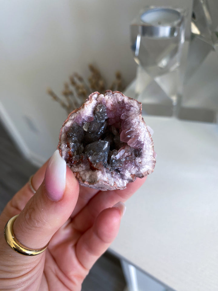 Pink Amethyst Geode w/ Iron #9