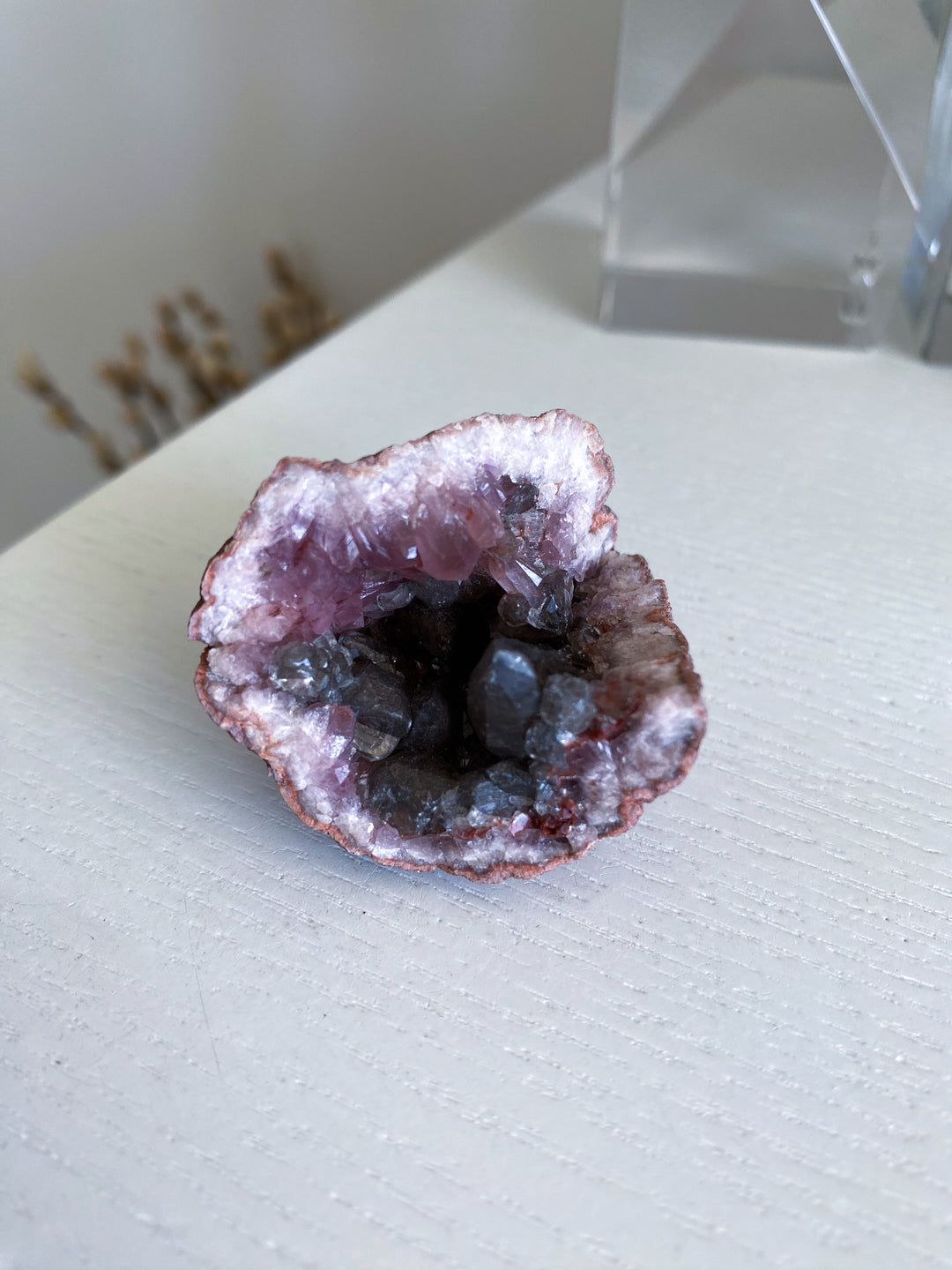 Pink Amethyst Geode w/ Iron #9