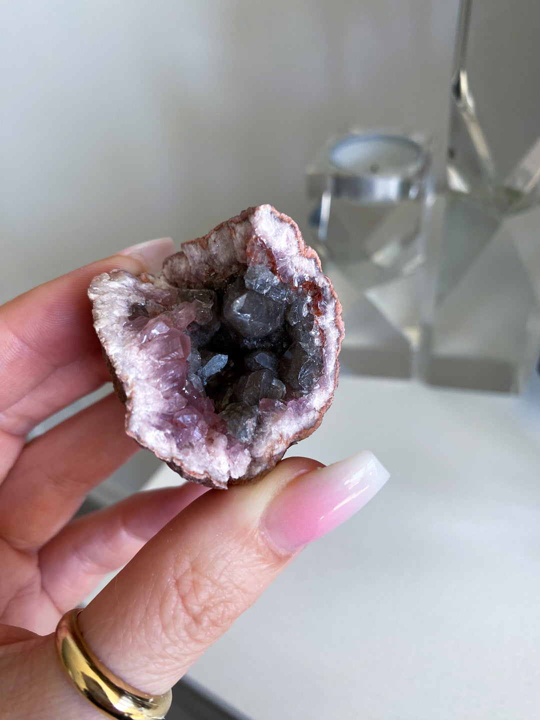 Pink Amethyst Geode w/ Iron #9