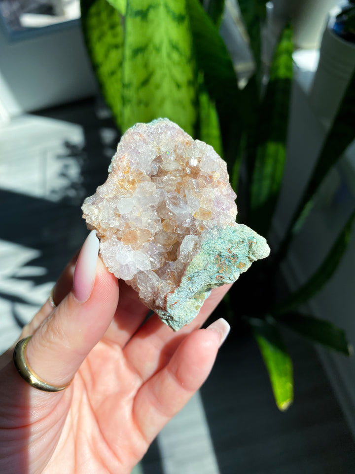 Pink Amethyst & Clear Quartz Cluster - EPIC Sparkle
