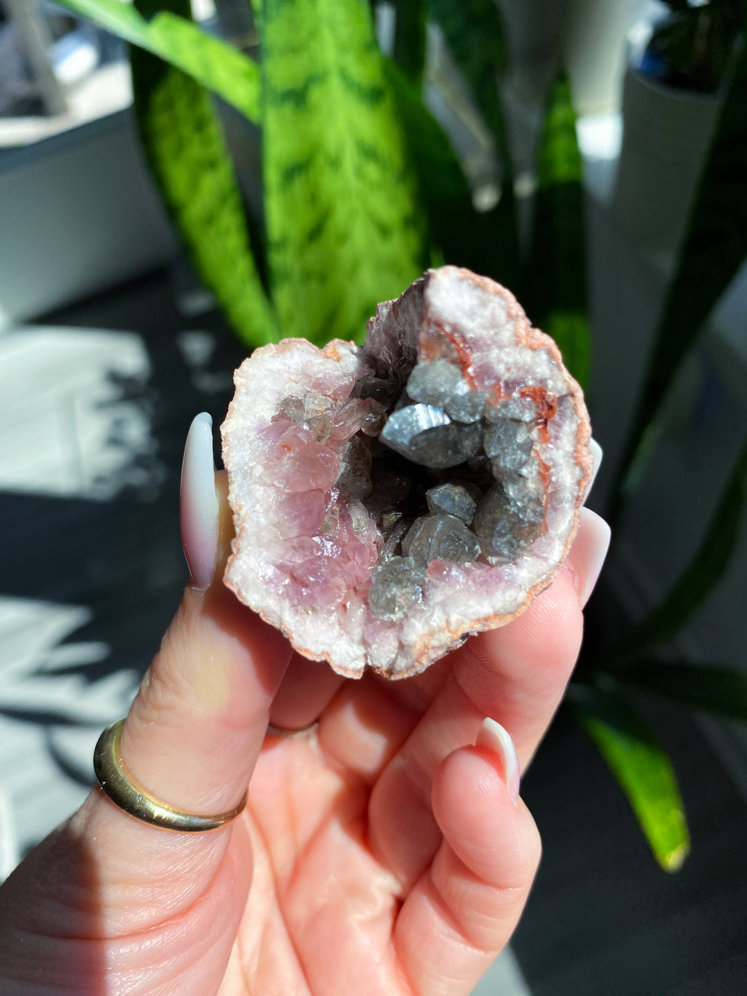 Pink Amethyst Geode w/ Iron #9