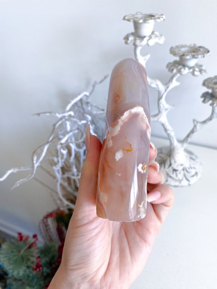 Mauve, Pink Flower Agate Freeform #18